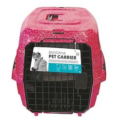 Foto van Mpets bandana transportkooi - voor honden - 58x40x26,5cm - roze