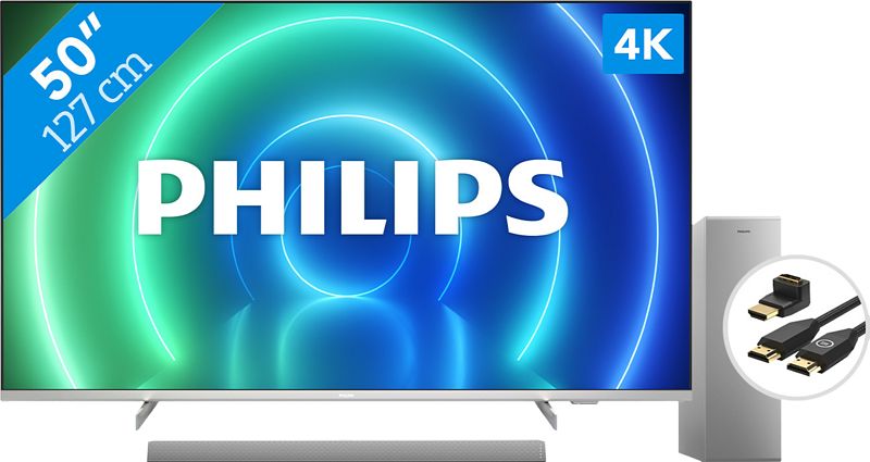 Foto van Philips 50pus7556 + soundbar + hdmi kabel