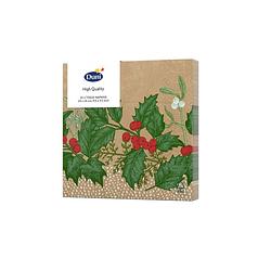 Foto van Servetten snowy berries 3-laags tissue 24 x 24 cm