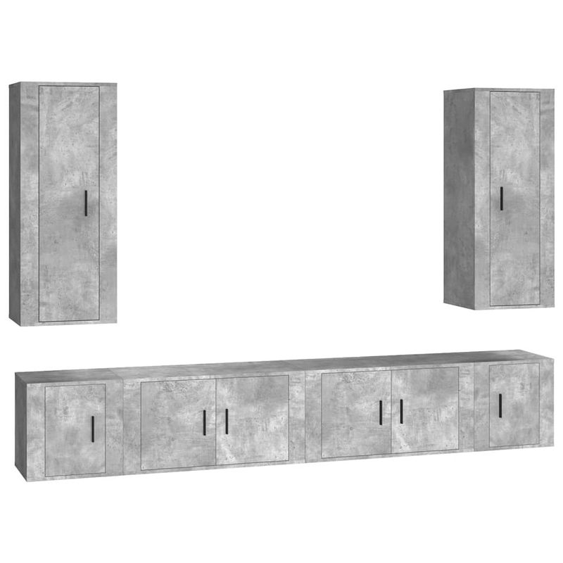 Foto van The living store tv-meubel set betongrijs - 40 x 34.5 x 100 cm - 80 x 34.5 x 40 cm - trendy design