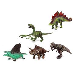Foto van Speelgoed dino dieren figuren 5x stuks dinosaurussen - speelfigurenset