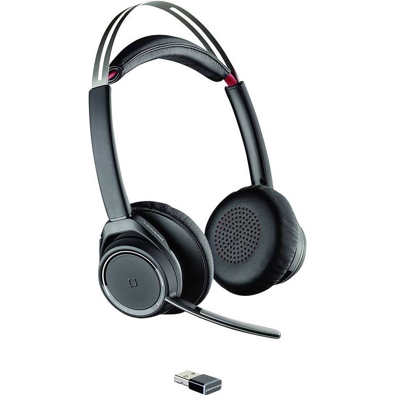 Foto van Plantronics uc b825 on ear headset bluetooth telefoon stereo zwart noise cancelling microfoon uitschakelbaar (mute)