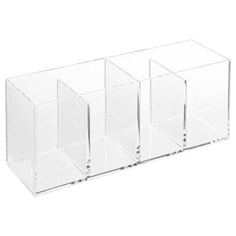 Foto van Make-up organizer 4 vakken rechthoek 22 x 7 cm van kunststof - make-up dozen