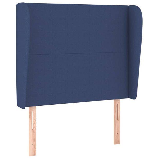 Foto van Vidaxl hoofdbord met randen 93x23x118/128 cm stof blauw