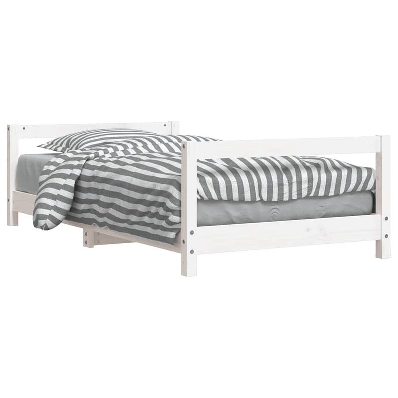 Foto van Vidaxl kinderbedframe 80x160 cm massief grenenhout wit