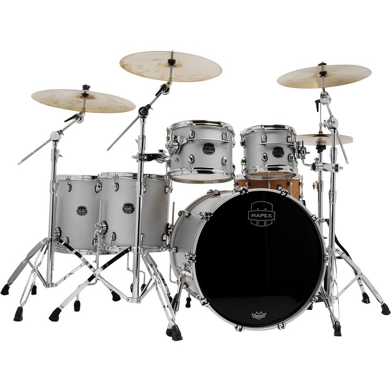 Foto van Mapex se628xbpd saturn evolution birch stage+ iridium silver 5d. shellset