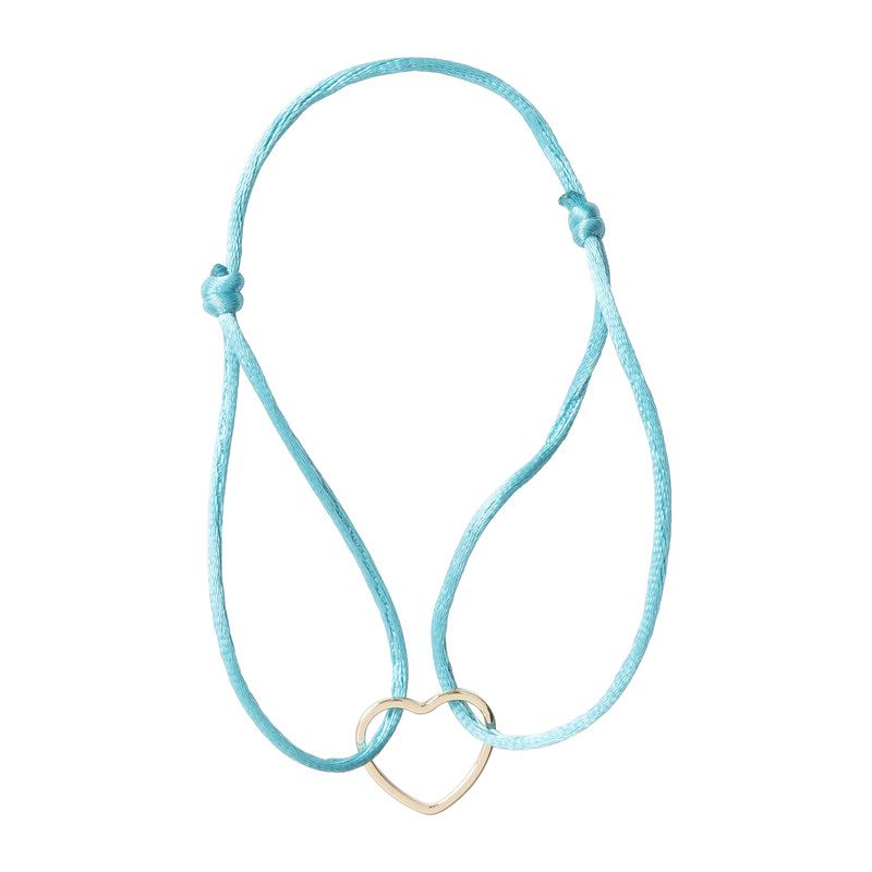 Foto van Armband hart - turquoise/goud - ø29-30 cm