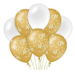 Foto van Paper dreams ballonnen 40 jaar dames latex goud/wit