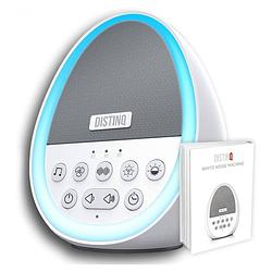 Foto van Distinq white noise machine - witte ruis slaaptrainer voor baby - met 8 kleuren verlichting en 29 rustgevende geluiden