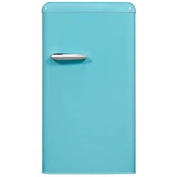 Foto van Exquisit rks100-v-h-160fdb - tafelmodel koelkast - retro - led verlichting - 94 liter - 38db - blauw