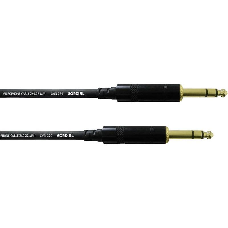 Foto van Cordial cfm 0,6 vv instrumenten kabel [1x jackplug male 6,3 mm - 1x jackplug male 6,3 mm] 0.60 m zwart