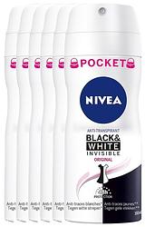 Foto van Nivea black & white invisible original deodorant spray pocket voordeelverpakking