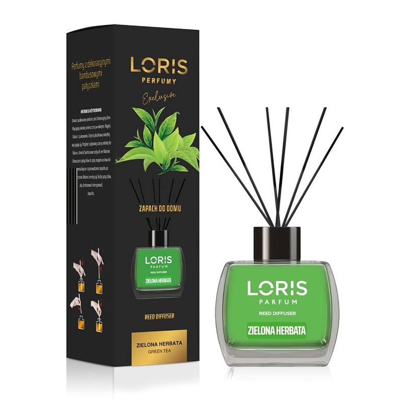 Foto van Reed diffuser geurverspreider met stokjes groene thee 120ml