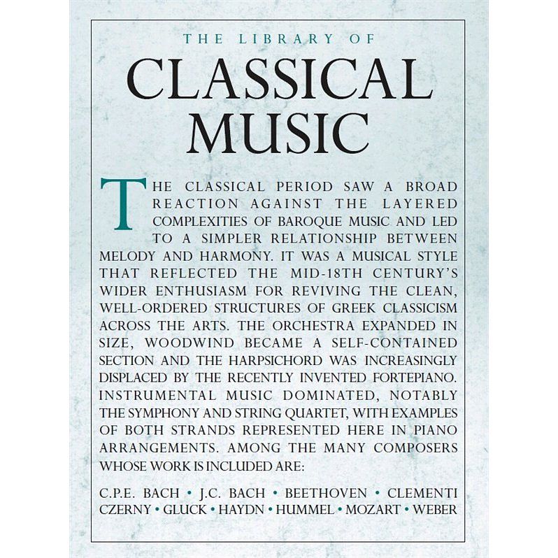 Foto van Musicsales - the library of classical music voor piano