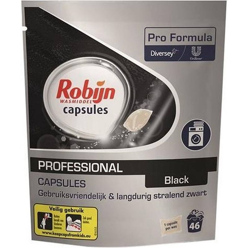 Foto van Robijn - wasmiddel capsules - proffesional - black was - 46 capsules