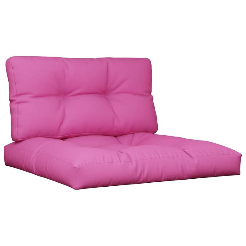 Foto van Vidaxl palletbankkussens 2 st stof roze