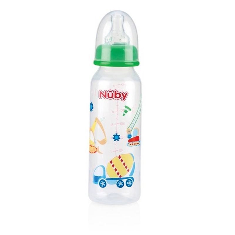 Foto van Groene nuby baby drinkfles 240 ml - voedingsflessen babies