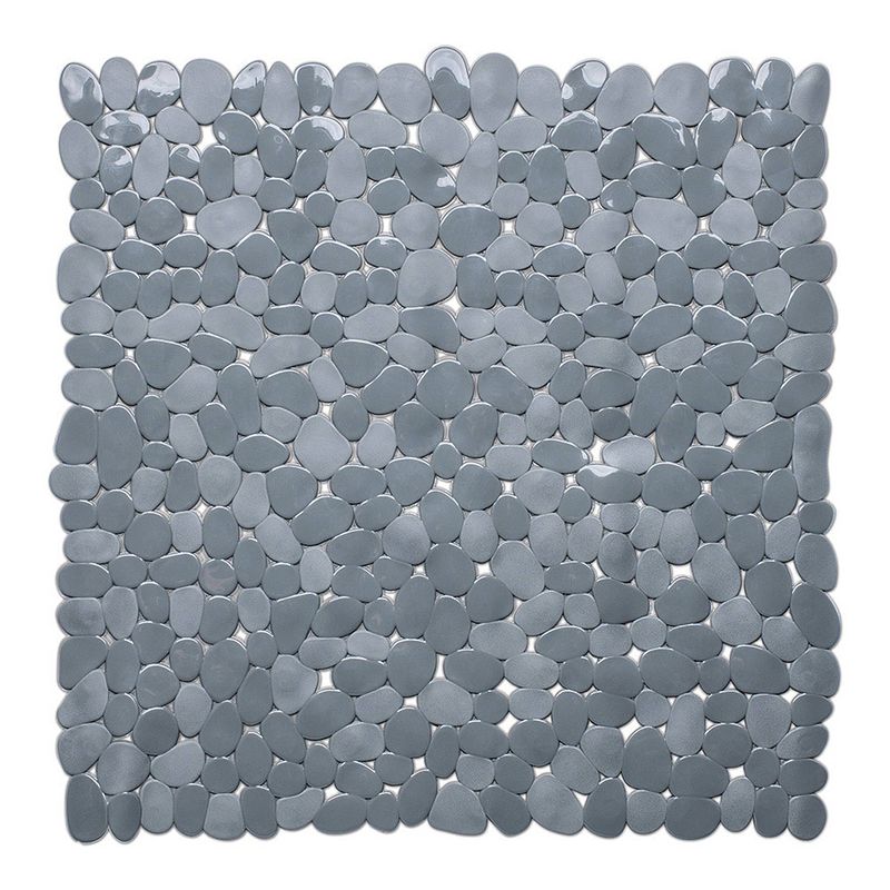 Foto van Grijze anti-slip douche mat 53 x 53 cm vierkant - badmatjes