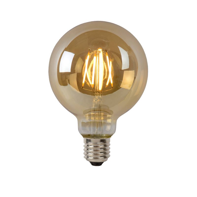 Foto van Lucide g95 - filament lamp - ø 9,5 cm - led dimb. - e27 - 1x5w 2700k - amber