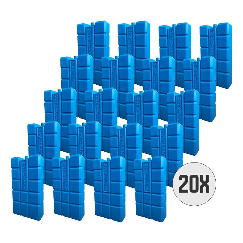 Foto van Dula koelelementen - blauw - 20 stuks - 750 gram - 20x10,5x4cm