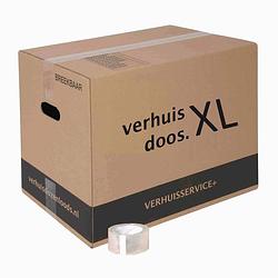 Foto van Verhuisdozen xl - 50 stuks - 96 liter - extra stevige verhuisdoos - dubbel golf karton - incl. tape