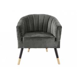 Foto van Leitmotiv fauteuil royal 70 x 71 x 80 cm fluweel/hout taupe