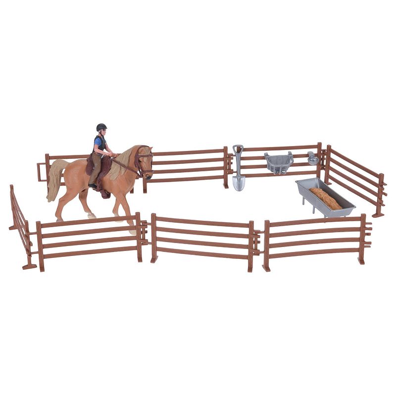 Foto van Tender toys paardenspeelset junior 13,5 cm bruin 14-delig