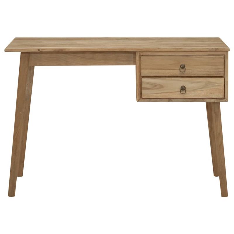 Foto van The living store bureau rustiek teakhout - 110 x 52 x 75 cm - 2 lades