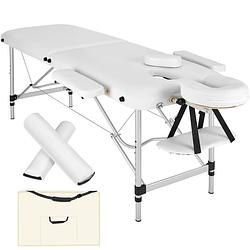 Foto van Tectake® - 2 zones massagetafel met rolkussens + tas - kleur wit - 404602