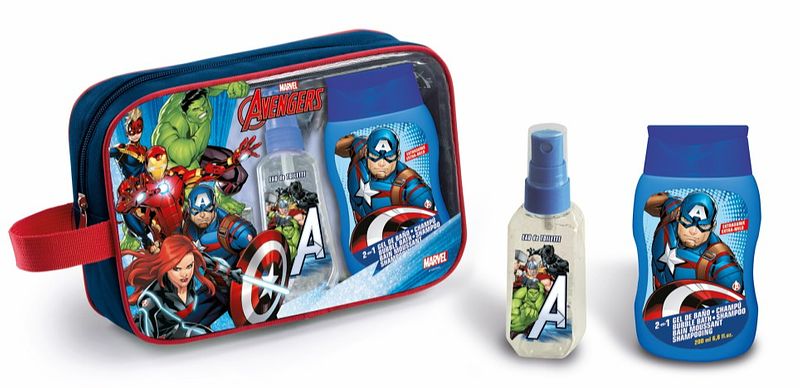 Foto van Lorenay avengers geschenkset - eau de toilette + 2-in-1 bubble bath & shampoo met toilettas