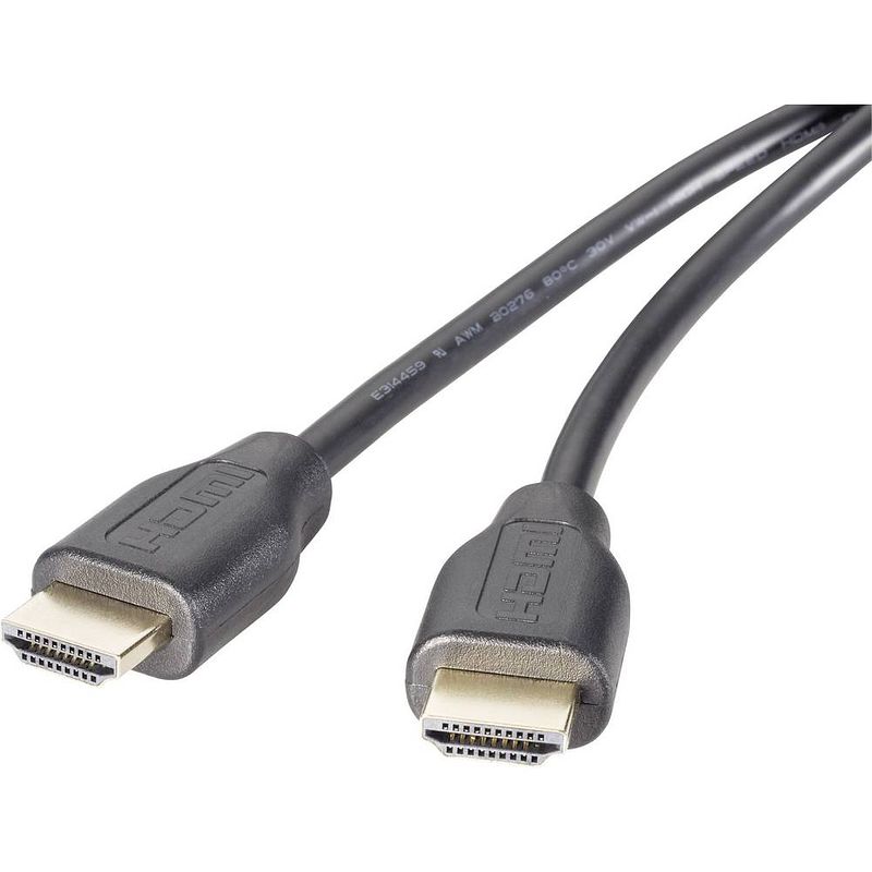 Foto van Speaka professional hdmi aansluitkabel hdmi-a stekker, hdmi-a stekker 2.00 m zwart sp-9024560 audio return channel (arc), vergulde steekcontacten hdmi-kabel