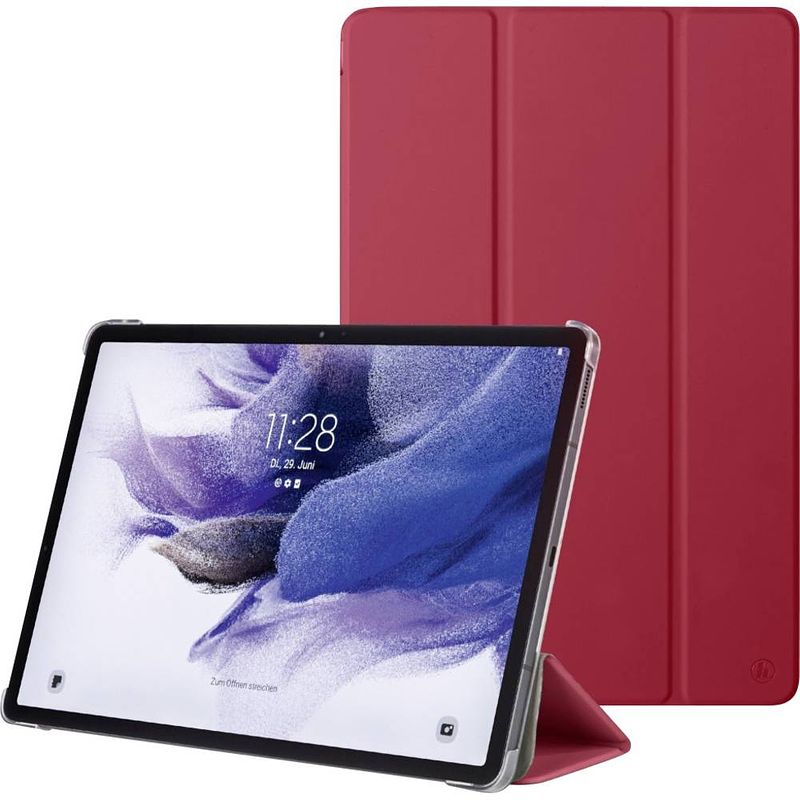 Foto van Hama fold bookcase samsung galaxy tab s7 fe, samsung galaxy tab s7+ rood model-specifieke tablethoes