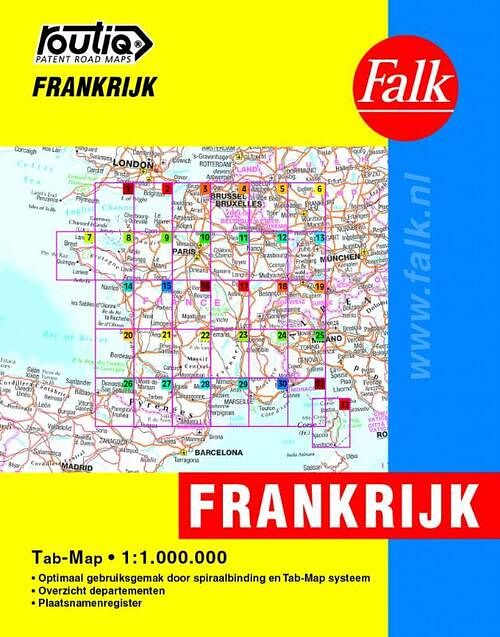Foto van Falk autokaart frankrijk routiq 2016-2018, atlas met ringband. - falk - paperback (9789028715059)