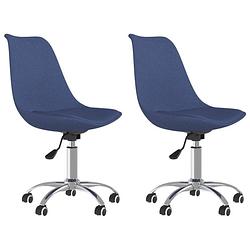 Foto van The living store draaibare eetkamerstoelen - blauw - 48 x 58 x (81-93) cm - gasveermechanisme