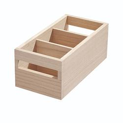 Foto van Idesign - opbergbox met handvat, 3 vakken, 12.7 x 25.4 x 10.2 cm, paulownia hout - idesign eco wood