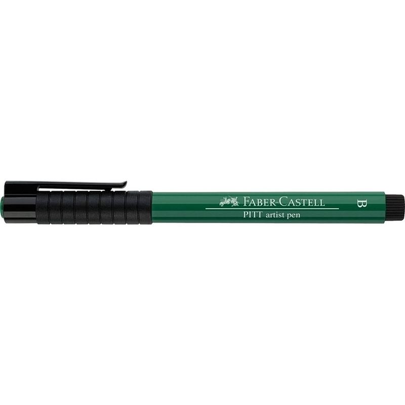 Foto van Tekenstift faber-castell pitt artist pen brush 264 phthalogroen donker