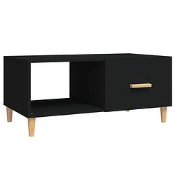 Foto van The living store salontafel - bewerkt hout - 89.5 x 50 x 40 cm - zwart