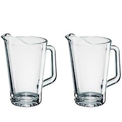 Foto van 2x glazen water karaffen/pitchers van 1,8 l conic - karaffen