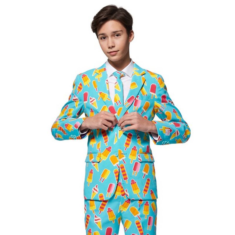 Foto van Opposuits verkleedpak cool cones jongens polyester blauw