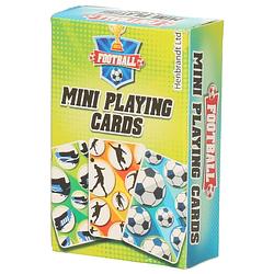 Foto van Mini voetbal thema speelkaarten 6 x 4 cm in doosje - kaartspel