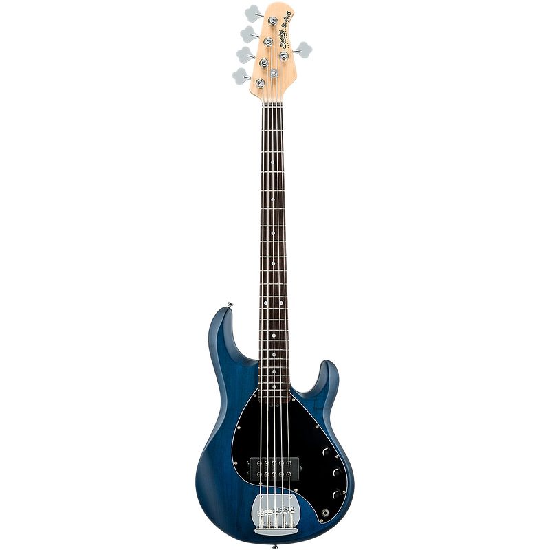 Foto van Sterling by music man stingray ray5 trans blue satin basgitaar