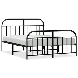 Foto van Vidaxl bedframe met hoofd- en voeteneinde metaal zwart 150x200 cm