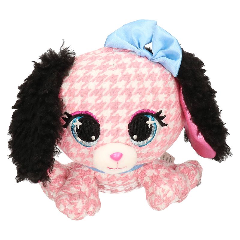 Foto van Pluche designer knuffel p-lushes pets basset hond roze 15 cm - knuffeldier