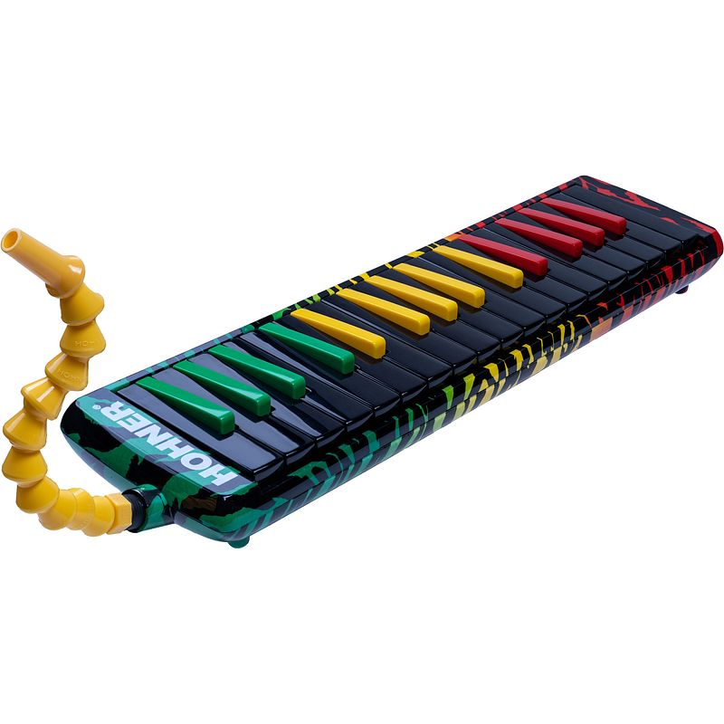 Foto van Hohner airboard rasta 32 melodica met softcase