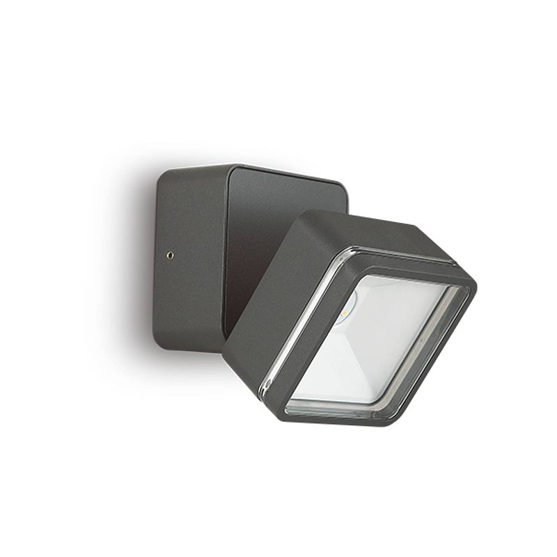 Foto van Ideal lux - omega square - wandlamp - metaal - led - grijs