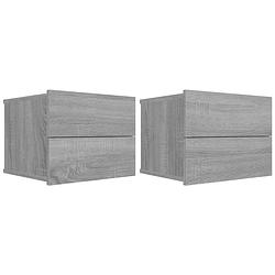 Foto van Vidaxl nachtkastjes 2 st 40x30x30 cm bewerkt hout grijs sonoma eiken