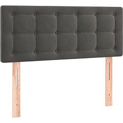 Foto van The living store the living store boxspringbed - donkergrijs - 203 x 80 x 78/88 cm - fluweel - hoofdbord - pocketvering