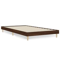 Foto van The living store bedframe - bruineiken - 203 x 93 x 20 cm - multiplex lattenbodem