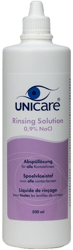 Foto van Unicare rinsing solution lenzenvloeistof 0,9% naci