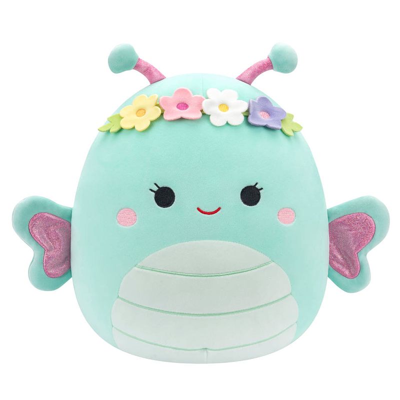 Foto van Squishmallows knuffel reina de zeegroene vlinder - 40 cm